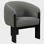 Fauteuil d'appoint rembourré brun Maciel