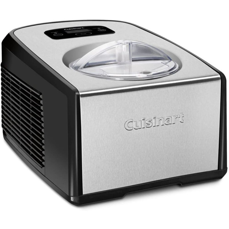 1.5 Quart Black and Stainless Steel Automatic Ice Cream Maker