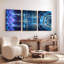 «Neon Circuit Board», technologie abstraite sur toile tendue sur toile, ensemble de 3 reproductions-220622569