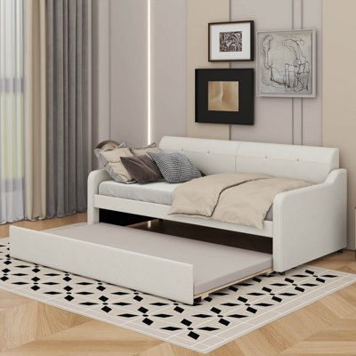 Twin Upholstery Daybed With Trundle And USB