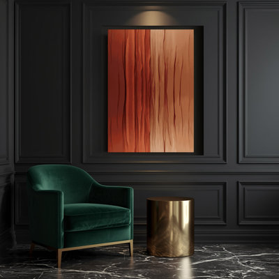 Abstrait couleur champ 66, art mural sur toile brune