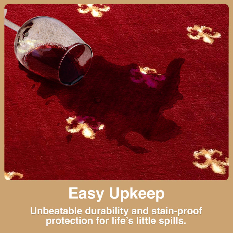 Tapis traditionnel rouge Dezerey, Rectangle 5 pi 3 po x 7 pi