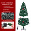 Arbre de Noël en fibre optique pré-éclairé avec grandes étoiles, arbre de Noël artificiel épinette vert avec support en métal, arbre complet pour la décoration des Fêtes-978420567