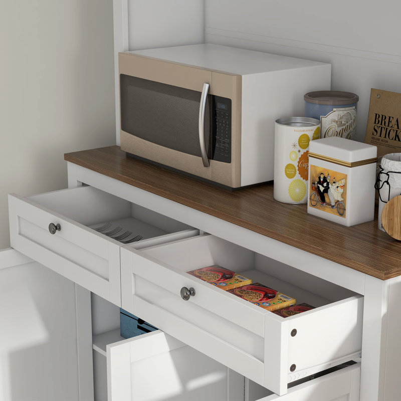 Garde-manger moderne à porte en verre - surface en mélamine facile à nettoyer pour un décor de cuisine et de salle à manger élégant