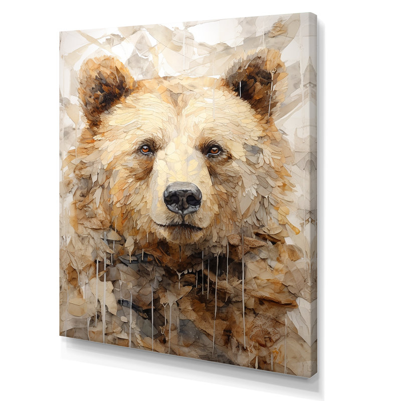 Minimalisme ours sur glace sur toile, H 20 po x l 12 po x P 1 po, Toile tendue