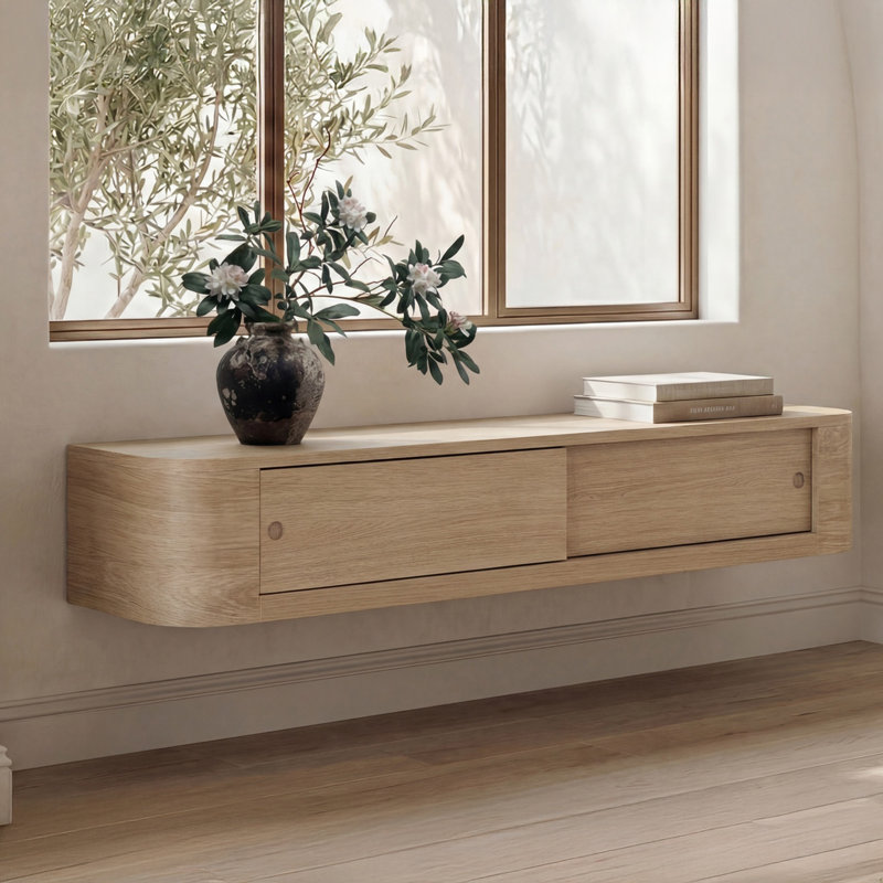 Console ronde ronde et naturelle, Naturel