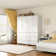 4-Door Sandrea With Mirror, Wardrobe Closet With 6 Drawers