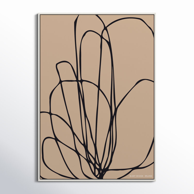 Tracings 3 by Romina Gadler - Framed Wall Art, 50" H x 35" W x 1.25" D, White Framed Canvas