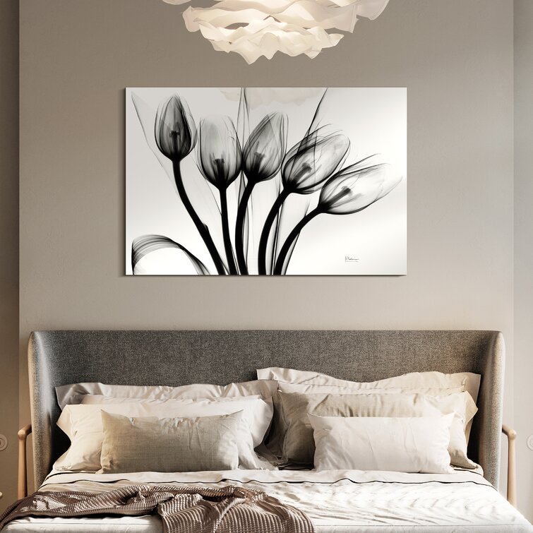 Pastel Fleur I&II Frameless Free Floating Reverse Printed Tempered Glass Wall Art Set of 2