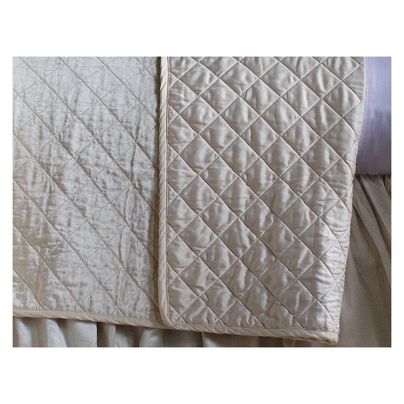 Chloe Velvet Coverlet, King , Ivory