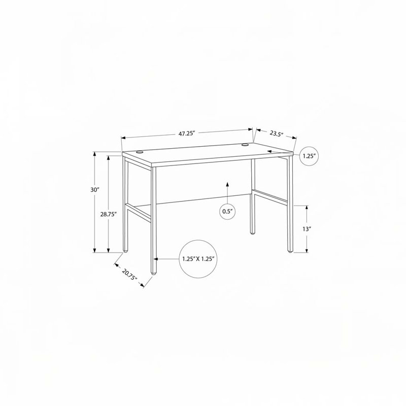 Bureau d'ordinateur pour la maison, Blanc / Gris