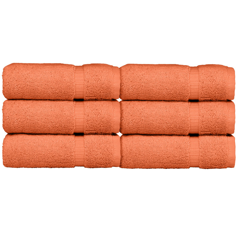 Débarbouillette 100% coton Dobby Border, Corail
