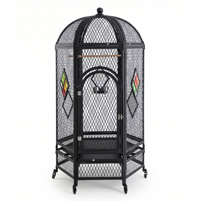 Cage à oiseau 69 po avec support roulant