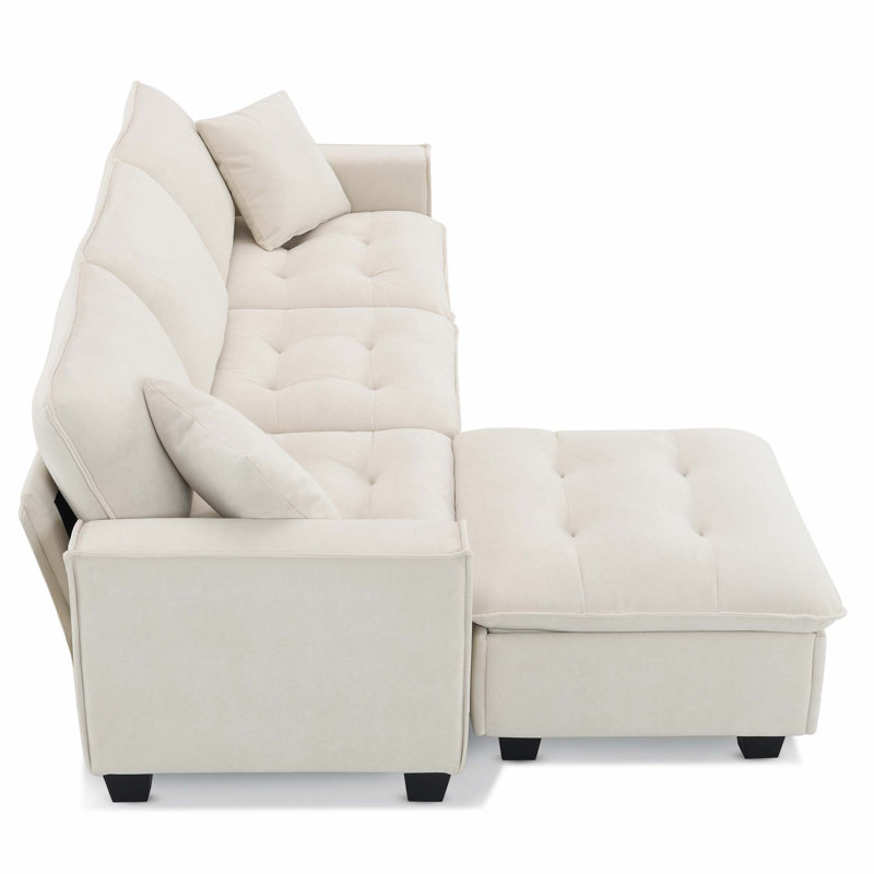 Canapé-lit modulaire convertible, ensemble de canapé réversible en forme de L avec coussins gratuits, canapé-lit en velours 4 places