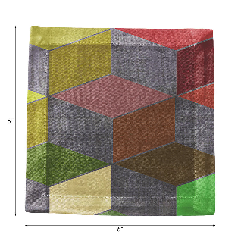 Modern Steps Cotton Sateen Cocktail Napkins, Winter