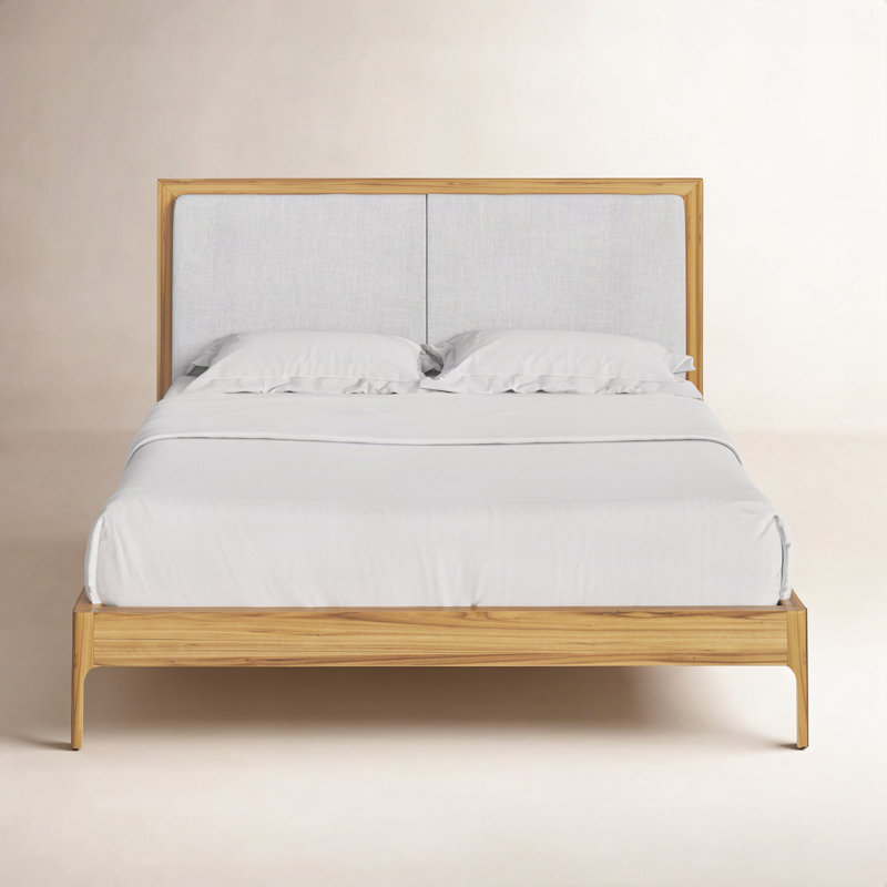 Chisa Upholstered Platform Bed, Queen, Natural