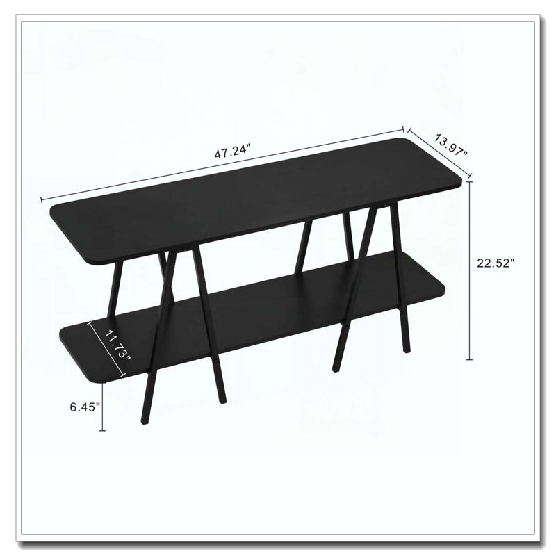 Console de 47,24 pouces de long, Noir