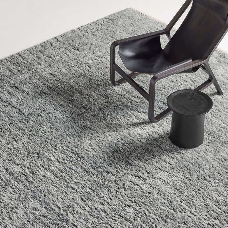 Shadow Play Hand Knotted Wool Area Rug in Charcoal, 9' x 12'