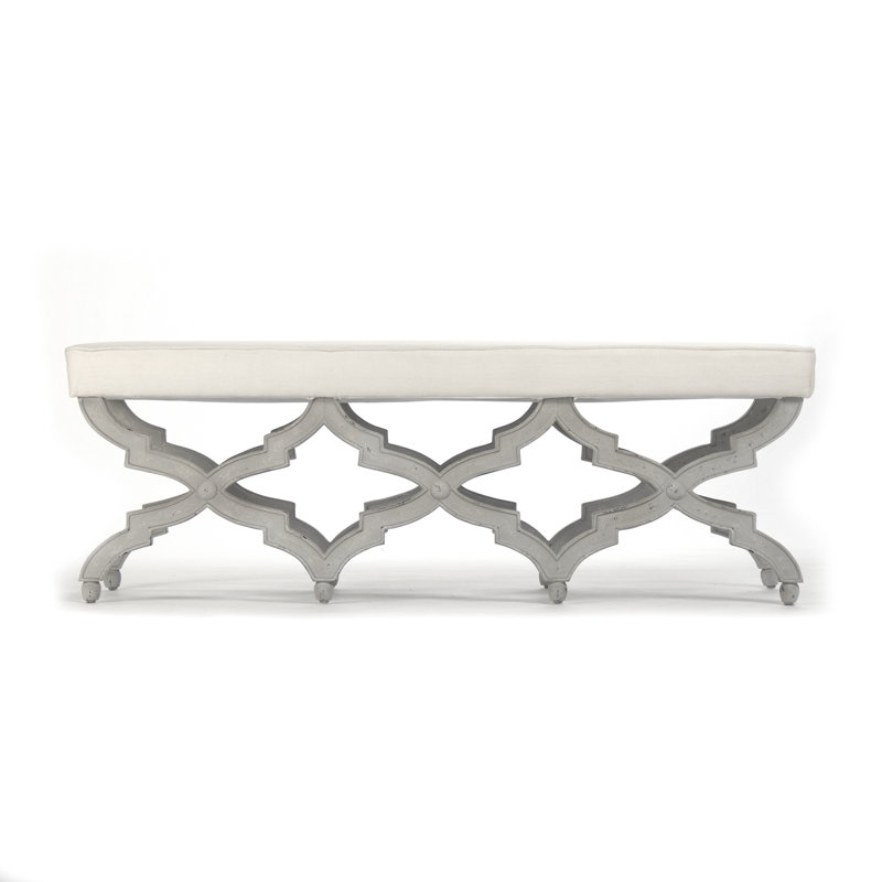 Upholstered Bench, Cream