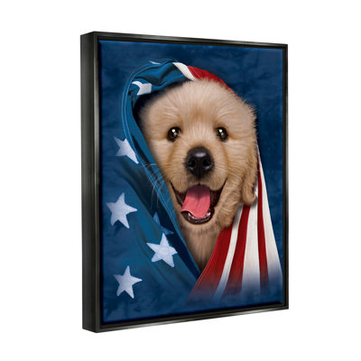 " Puppy & American Flag " by Vincent Hie