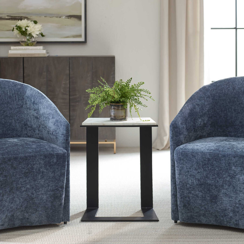 Uttermost Kenora White Marble Accent Table