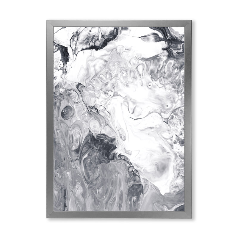 «White and Grey», reproduction sur toile, H 20 po x l 12 po, Cadre photo argenté