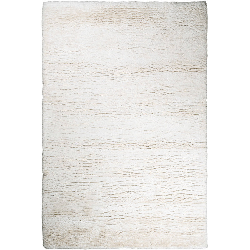 Handloom Cashmere Blend High Pile Area Rug in Natural, Rectangle 12' x 16'