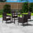 5 Pieces Patio Dining Set, Outdoor Rattan Furniture Set with Glass Top Table and Cushioned Chairs