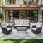 5-Person Outdoor Wicker Sofa Seating Group With Cushions-39079753-39079766