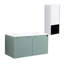 Armoire de salle de bain moderne 36 po avec vasque en résine et armoire latérale, blanc, moderne, tablette de contreplaqué, style
