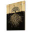 Silhouette d'arbre avec racines - impression traditionnelle sur bois de pin naturel-58679134