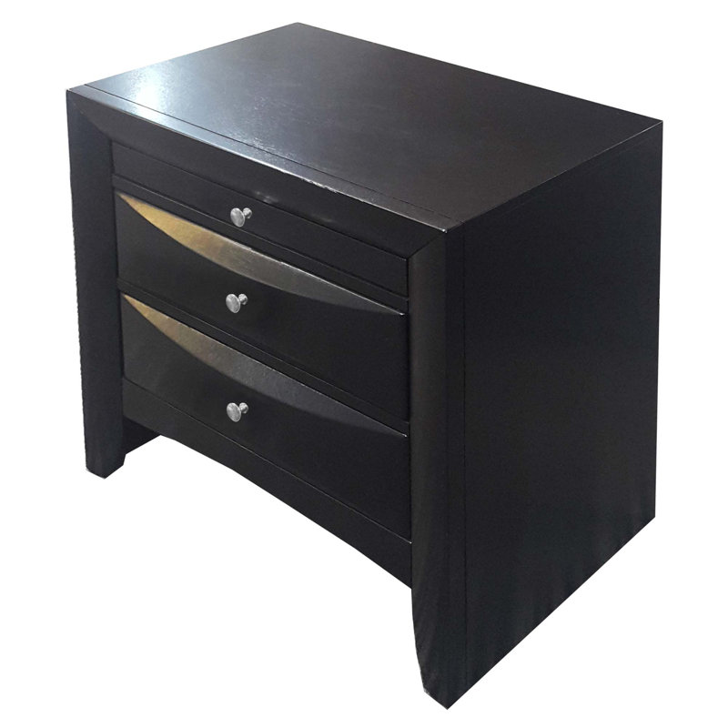Table de chevet avec options de rangement, Noir