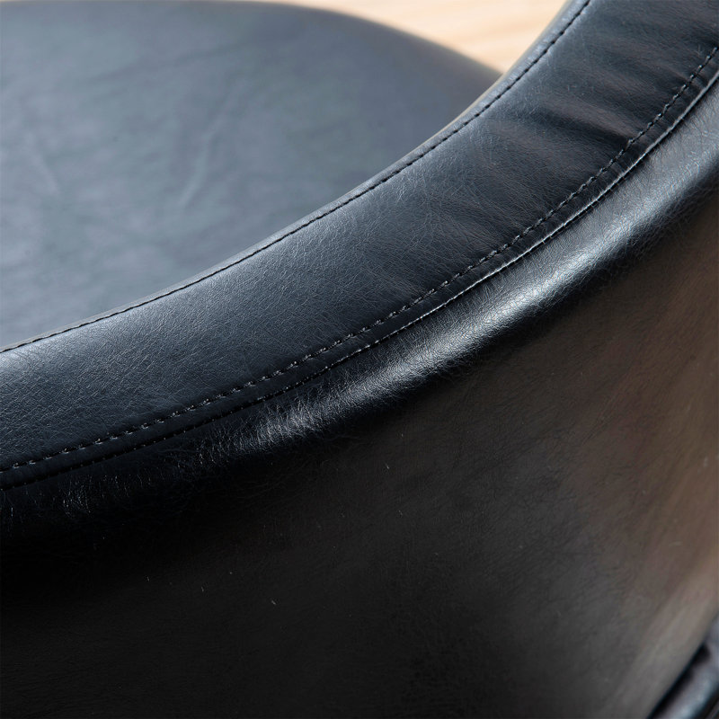 Chaise d'appoint l 29 po Dilen, Similicuir noir