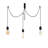 Industrial Black Chandelier, Adjustable Height, Metal Body, 40W Max, 39.4 x 2.4 inches, 40.2 inches Tall, Base Plate: 6.3 inches Diameter | Perfect for Nostalgic & Modern Decor | IP20 Rated for Indoor Use-732816070