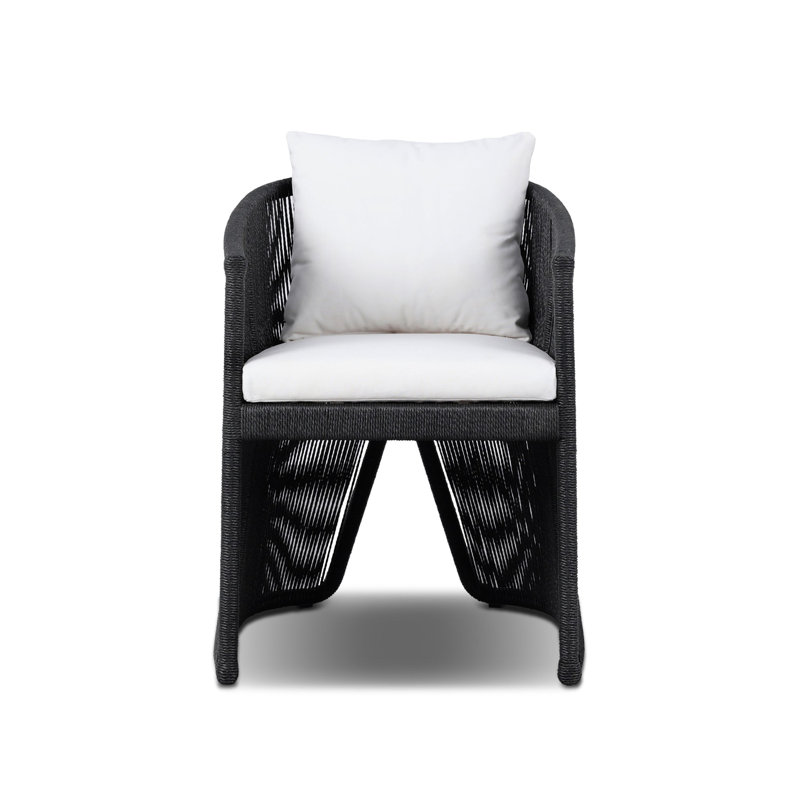 MONDIRA Outdoor Dining Armchair, Faux Black Hyacinth