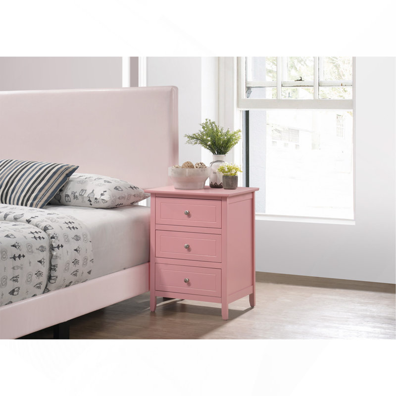 Charmante table de chevet rose contemporaine, Rose