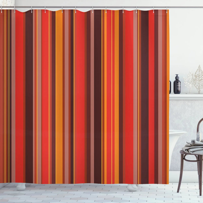 Geometric Shower Curtain with Hooks Included, 70" H x 69" W