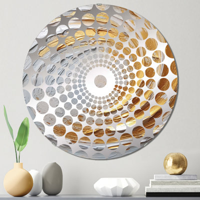 Miroir décoratif concentrique doré et crème