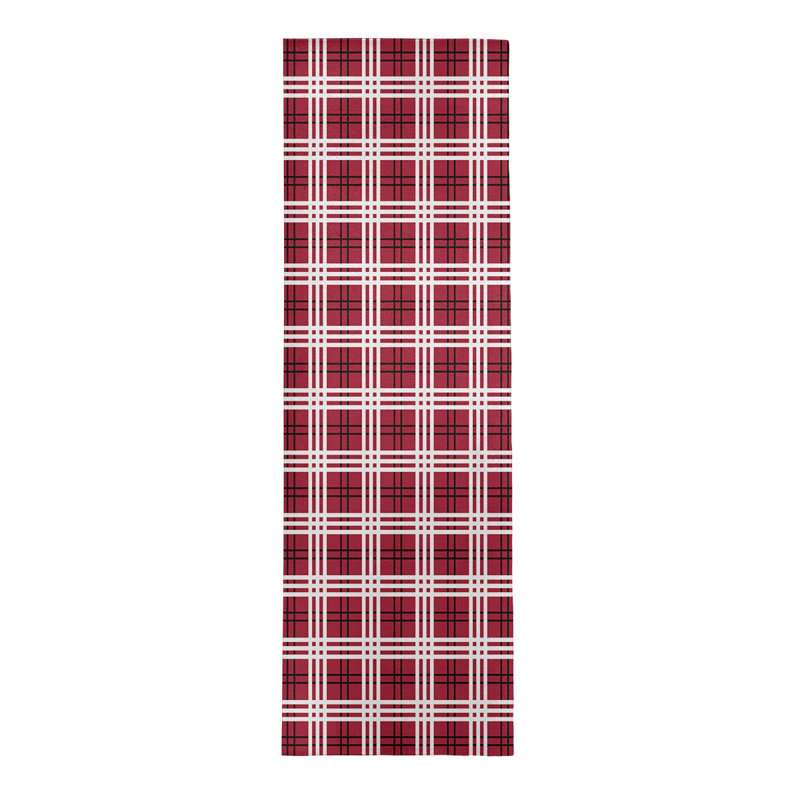 Tapis rouge à carreaux, Tapis de couloir 2 pi 6 po x 8 pi