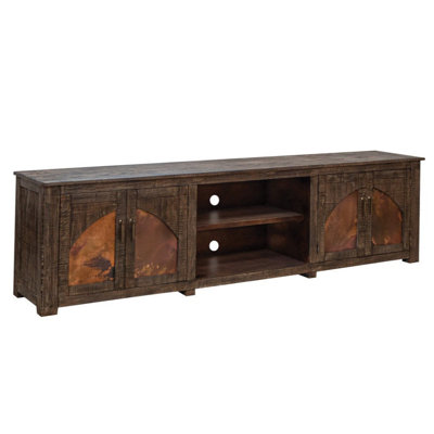 Mystic Pine Wood and Copper TV Stand 93" by Crafters and Weavers