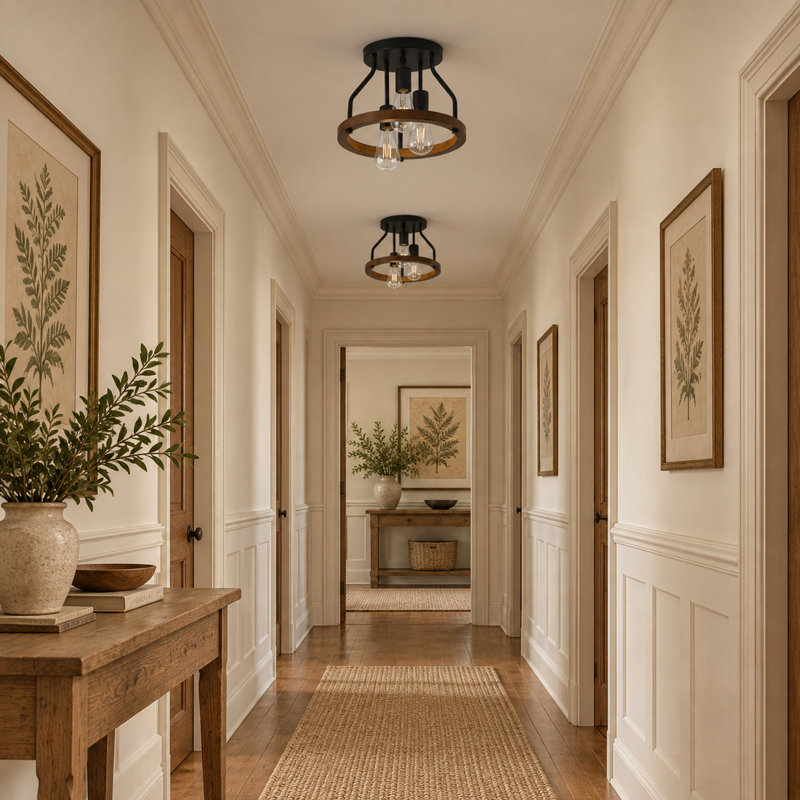 3-Light Modern Design Semi-Flush Mount Light Fixture