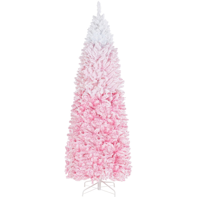 Slender Spruce Flocked/Frosted Christmas Tree with 250 Lights LED Lights