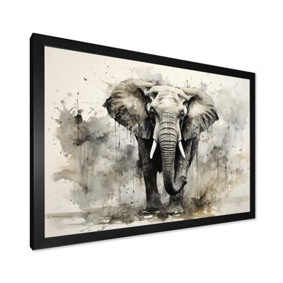 Elegant Elephant In Motion - Elephant, reproduction sur toile encadrée