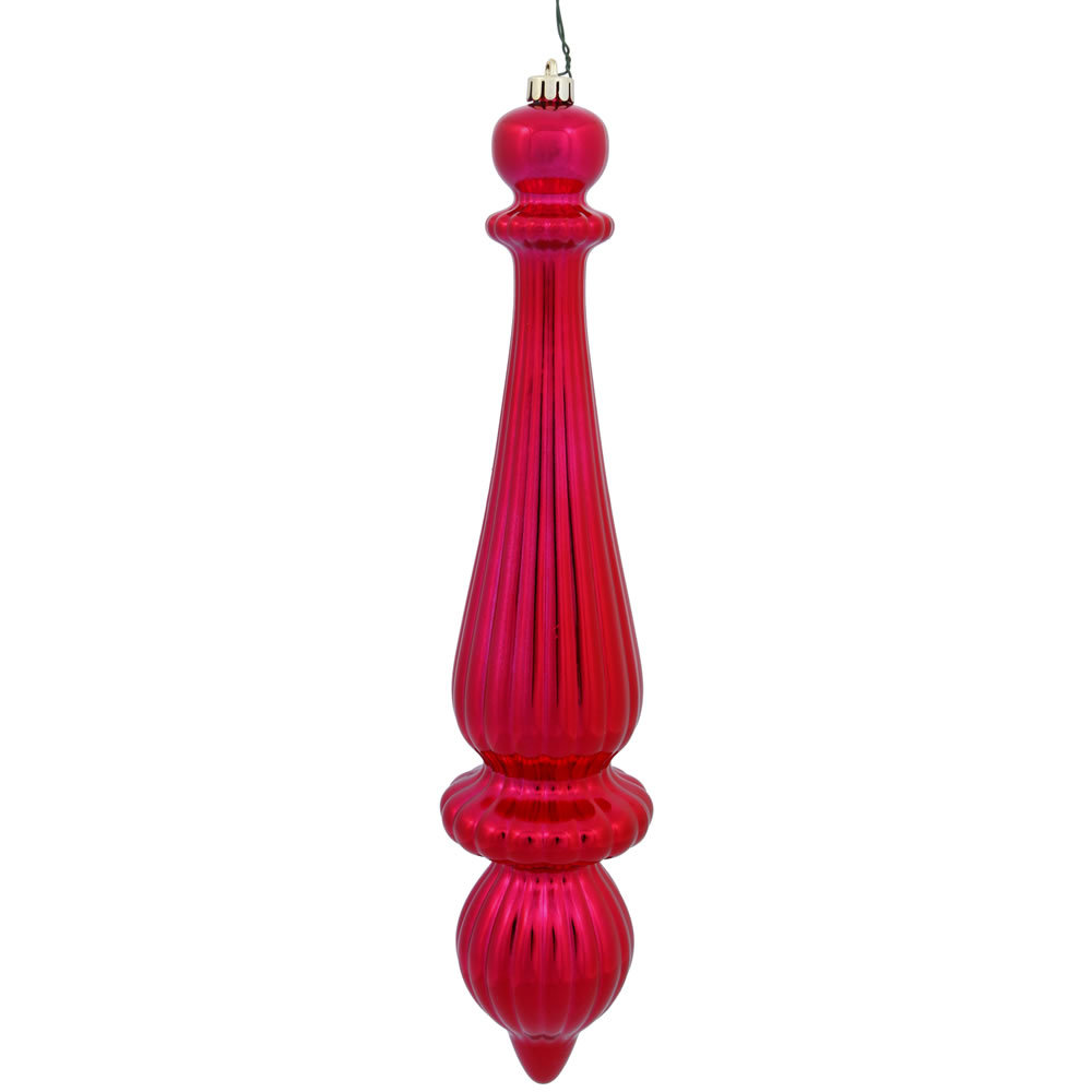 14" Finial Ornament, Red