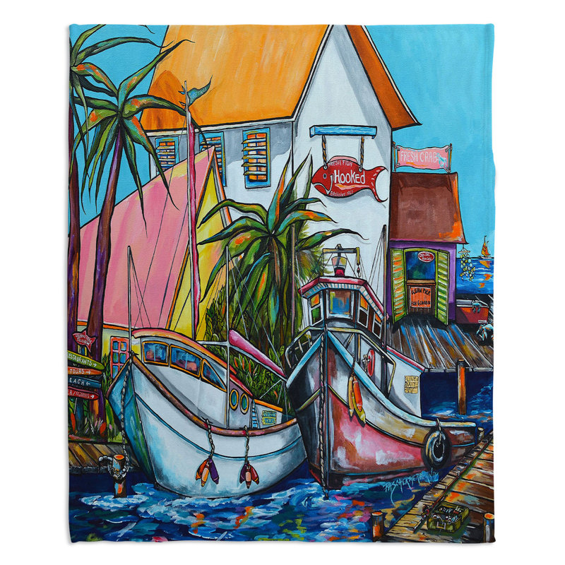  Jeté Just a Beach Town, l 51 po x L 60 po