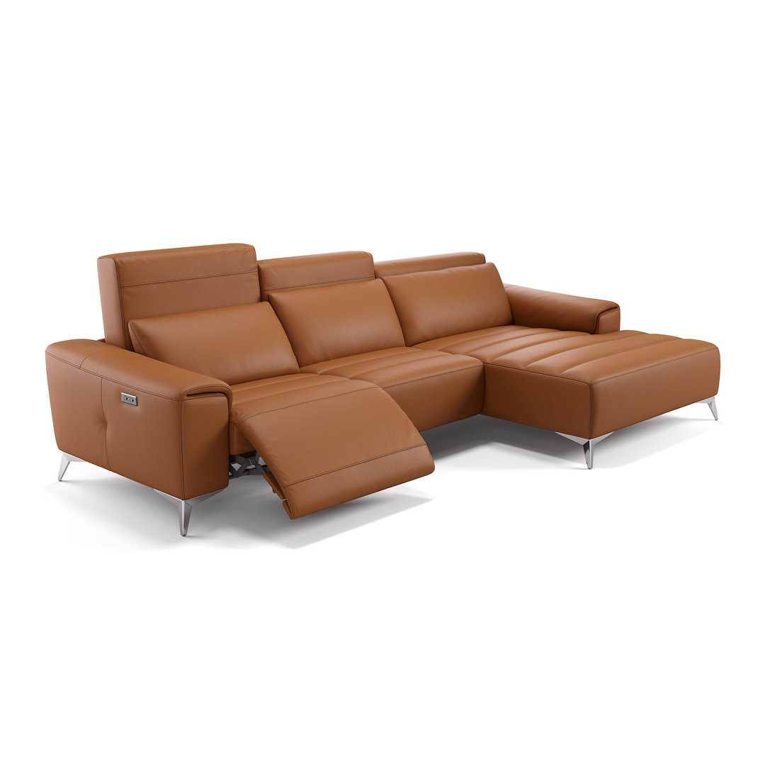 Perspections Leder Ecksofa Cucuta Gelb Links mit Funktionen