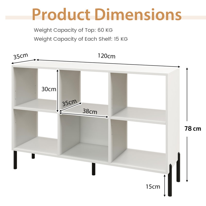 Naporsha 78cm H x 120cm W Standard Bookcase, White