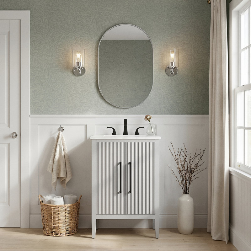 Meuble-lavabo simple 24 po, Gris