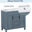 Meuble-lavabo moderne 36 po avec lavabo supérieur-679305154