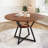 47” Round Dining Table for 4 with Storage Shelf, Wooden Tabletop, Metal Base
